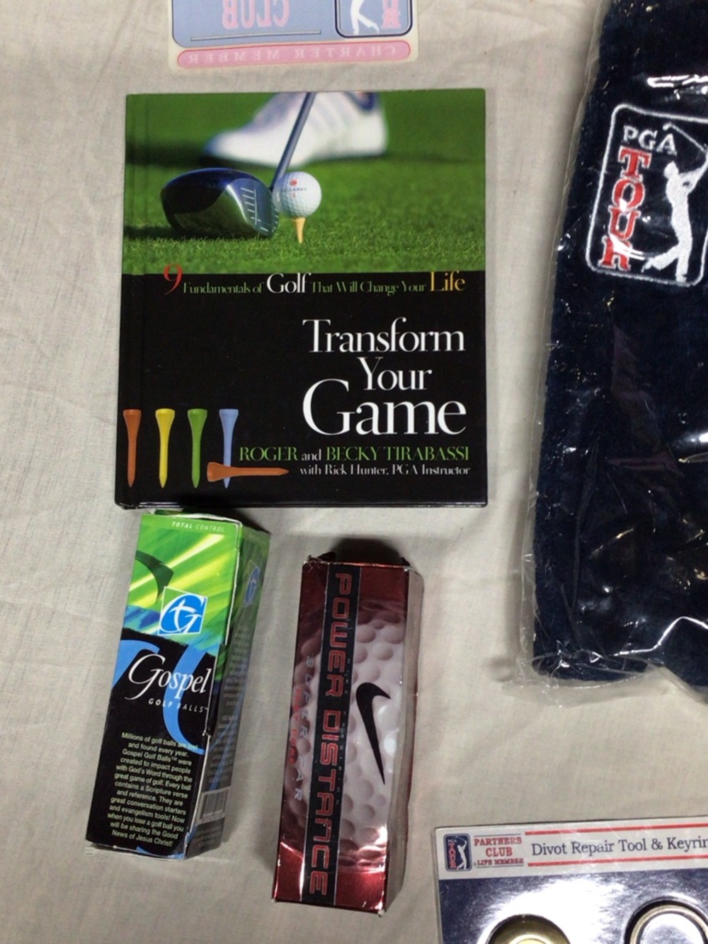 PGA TOUR Navy, Red & White Embroidered golf towel ,,,Golf lot you get all